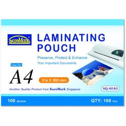  SUREMARK A4 Laminating Pouch , 100's