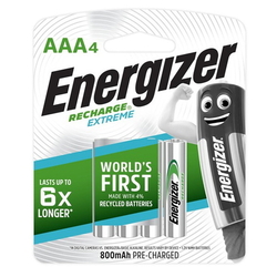  ENERGIZER Rechargeable AAA Battery NH12, 4's