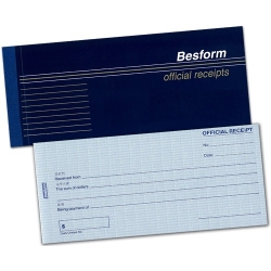  BESFORM Official Receipt Pad, 50 x 2-ply