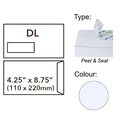  U-GRADE White Envelope with Window, Peel & Seal 4.25" x 8.75"/DL (Pack of 20's)
