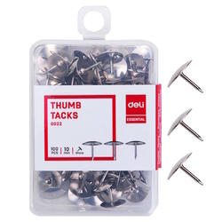  DELI Thumb Tacks D0022, 10mm x 100's/Box