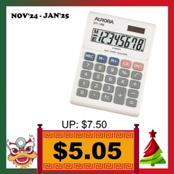  SSA24 - AURORA 8-Digits Desktop Calculator DT168