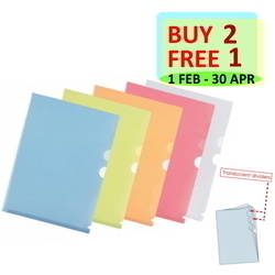  Lelong Sales - PLUS Folder with 3 Pockets Divider FL-111CH, Blue (88231)