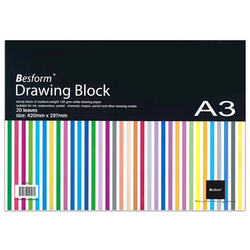  BESFORM Drawing Block A3, 135gm x 20 Sheets