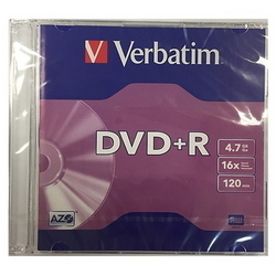  VERBATIM DVD+Recordable 16X, Slim Case 1's