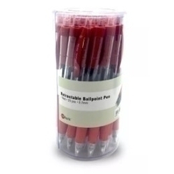  Bundle Sale - POP BAZIC Retractable Ball Pen, 0.7mm 25's (Red)