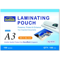  SUREMARK A3 Laminating Pouch, 100's