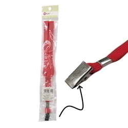  POP BAZIC Lanyard with Metal Clip (Red)