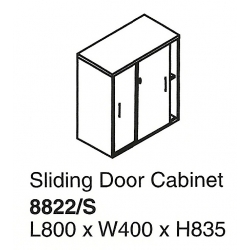  Sliding Door Cabinet w/ Lock 8822/S (Grey)