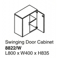  Swing Door Cabinet w/ Lock 8822/W (Grey)