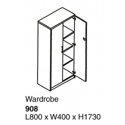  SHINEC Wardrobe with Lock 908 (Grey)
