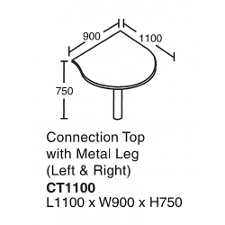  SHINEC Connection Top w/ Metal Leg 1100 (Beech)