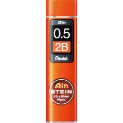 PENTEL Ain Stein 2B Pencil Lead, 0.5mm,40's
