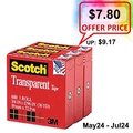  Anniversary Sales - 3M Scotch® 600Vp Premium Transparent Tape 3Rolls, 3/4" x 36YD (600VP)