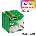  Anniversary Sales - 3M Scotch® Magic Transparent Tape 3Rolls, 3/4" x 36YD (810VP)