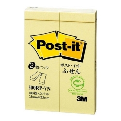  3M Post-It Recycled Page Marker 1x3" 2 Pad (Yel)