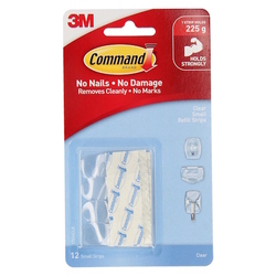  3M Command™ Clear Small Refill Strips, 17024CLR (12 Strips)
