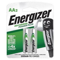  ENERGIZER Rechargeable AA Battery NH15, 2's