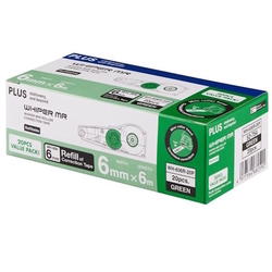  PLUS Whiper MR Correction Tape Refill 20's, 6mm x 6m (WH606R-20P)