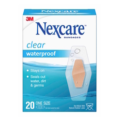  3M™ Nexcare™ Waterproof Clear Bandages 586-20PB (20’s)