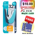  Anniversary Sales - PLUS Flat Clinch Stapler With Staples, Blue (BL 30715)