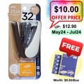  Anniversary Sales - PLUS Flat Clinch Stapler With Staples, White (WH 30718)