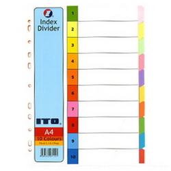  ITO Paper Index Divider, A4 10 x 5's