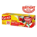  GLAD Zipper Storage Bag, 17.4cm x 19.3cm x 25's (Airtight Seal)