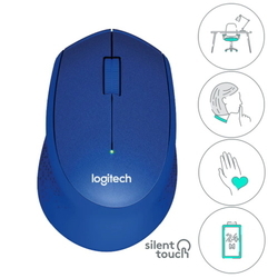  LOGITECH Silent Wireless Mouse M331 (Blue)