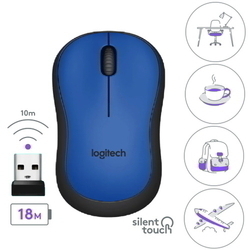  LOGITECH Silent Wireless Mouse M221 (Blue)