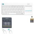  LOGITECH Wireless Touch Keyboard, White K400 PLUS