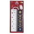  MORRIES 4-Way Extension Cord MS3244,3m (Surge Protector)