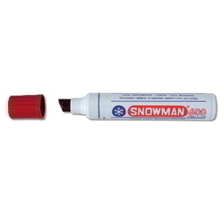  SNOWMAN Jumbo Permanent Marker 600, Chisel Tip (Red)