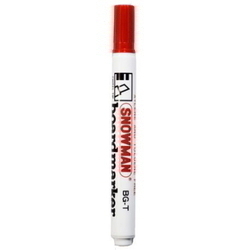  SNOWMAN Whiteboard Marker BG-12T, Chisel Tip (Red)