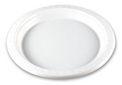  White Plastic Plate 9", 23cm x 50's