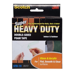  3M Scotch® Super Heavy Duty Transparent Mounting Tape, 19mm x 4m, Clear (STD19)
