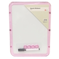  POP BAZIC Magnetic Whiteboard Set, 8.5" x 11" (Pink Frame)