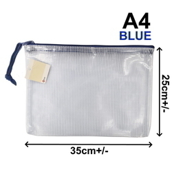  POP BAZIC PVC Soft Mesh Bag, A4 (Blue)