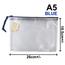  POP BAZIC PVC Soft Mesh Bag, A5 (Blue)