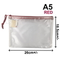  POP BAZIC PVC Soft Mesh Bag, A5 (Red)