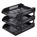  DELI Plastic Letter Tray, 2-Tier, Black (E9217)