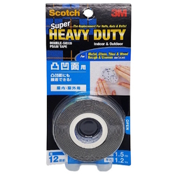  3M Scotch® Super Heavy Duty Multi-purpose Rough and Uneven Surfaces Mounting Tape 12mm x 1.5m, Grey (KH12)