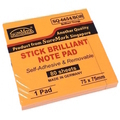  SUREMARK Brilliant Sticky Notes Pad SQ-6654/BOR, 3"x3" x 80 Sheets/Pad (Orange)