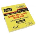  SUREMARK Brilliant Sticky Notes Pad SQ-6654/BYL, 3"x3" x 80 Sheets/Pad (Yellow)