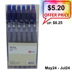  Anniversary Sales - POP BAZIC Gel Plus Pen, 0.5mm 12's (Blue)