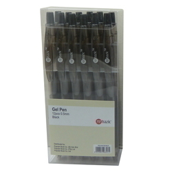  POP BAZIC Gel Plus Pen, 0.5mm, 12's (Black)