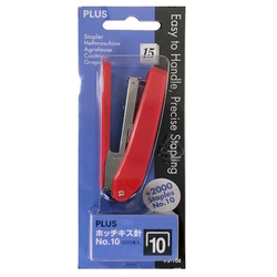  Lelong Sales - PLUS Stapler PS-10E with 2 Staples, Red (31070)
