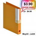  Anniversary Sales - PLUS Dejavu 2D Ring File, Navel Orange (FL-120PP 89316)