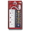  MORRIES 3-Way Extension Cord MS3233-6M,6m (Surge Protector)