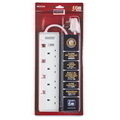  MORRIES 4-Way Extension Cord MS3244-6M,6m (Surge Protector)